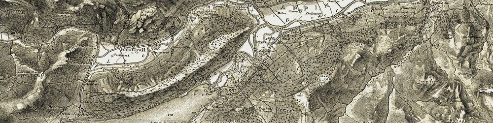Old map of Taymouth Castle in 1906-1908