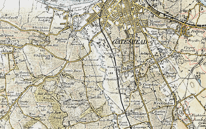 Old map of Team Valley in 1901-1904