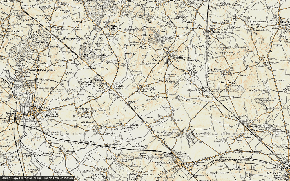 Old Map of Tebworth, 1898-1899 in 1898-1899
