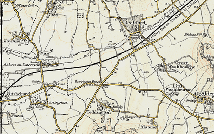 Old map of Teddington Hands in 1899-1901