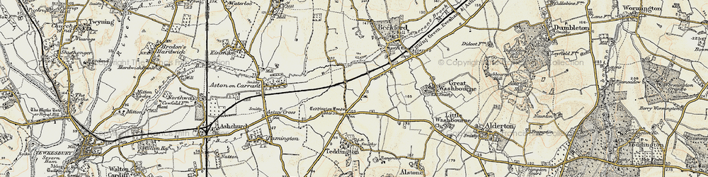 Old map of Teddington Hands in 1899-1901