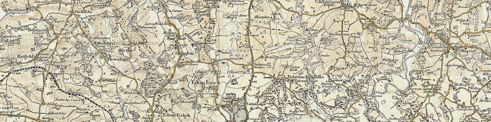 Old map of Tedstone Wafer in 1899-1902