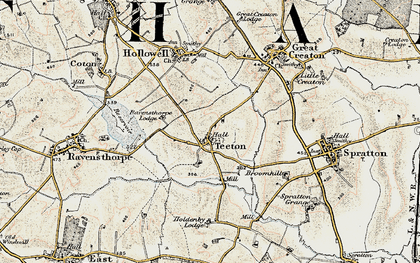 Old map of Teeton in 1901