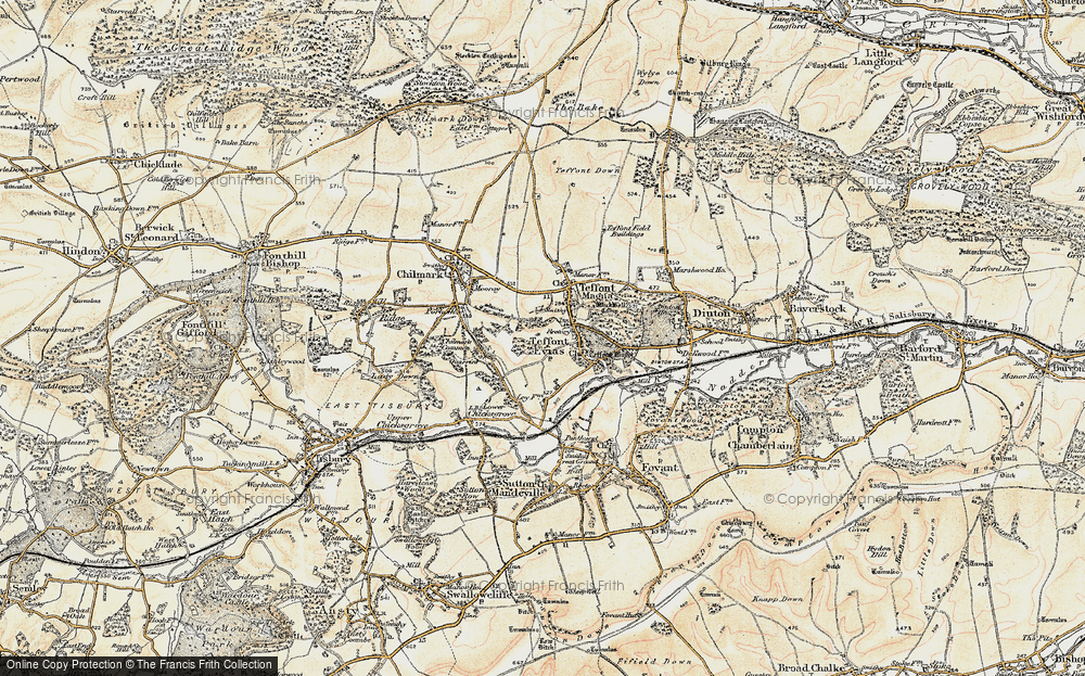 Old Map of Teffont Evias, 1897-1899 in 1897-1899