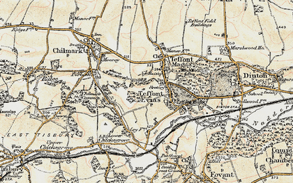 Old map of Teffont Evias in 1897-1899