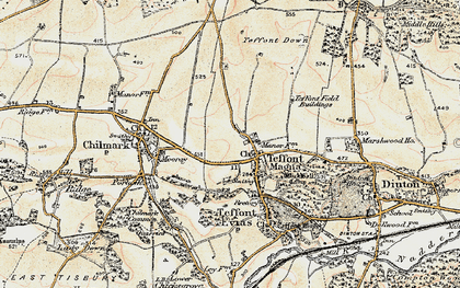 Old map of Teffont Magna in 1897-1899