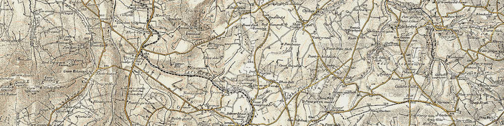 Old map of Tegryn in 1901