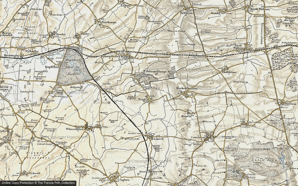 Old Map of Teigh, 1901-1903 in 1901-1903