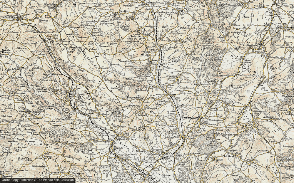 Old Map of Historic Map covering Whetcombe Barton in 1899-1900