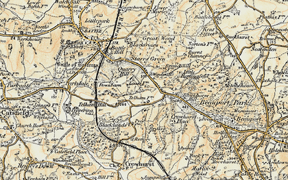 Old map of Telham in 1898