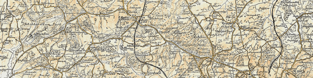 Old map of Blackhorse Hill in 1898