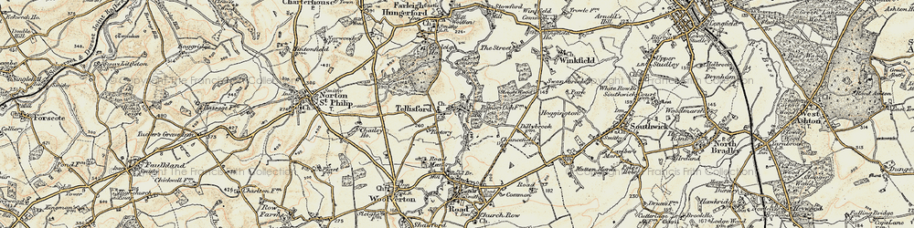 Old map of Tellisford in 1898-1899