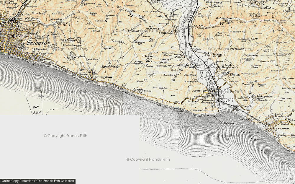 Old Map of Telscombe Cliffs, 1898 in 1898