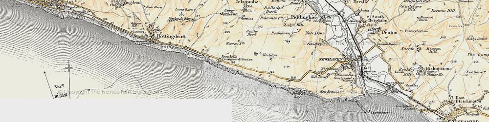 Old map of Telscombe Cliffs in 1898