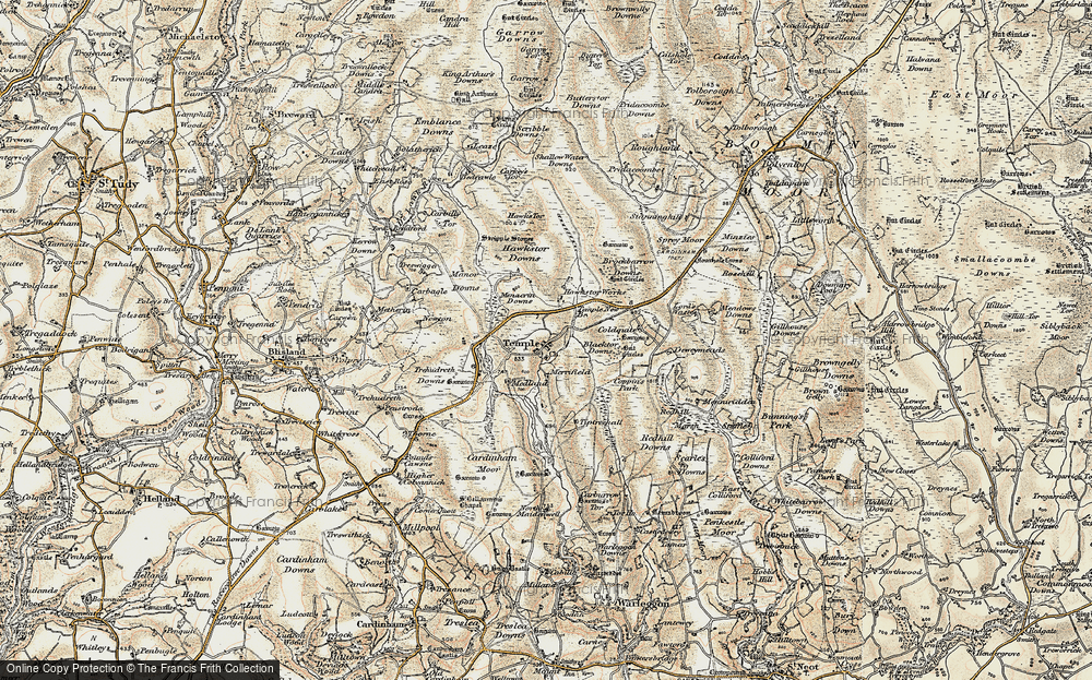 Old Map of Historic Map covering Brockabarrow Common in 1900