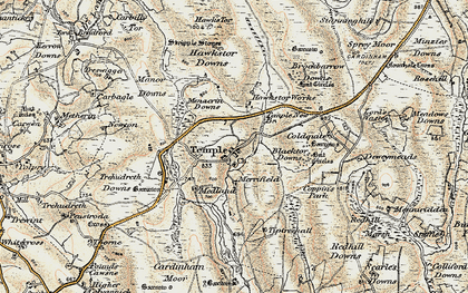 Old map of Blacktor Downs in 1900