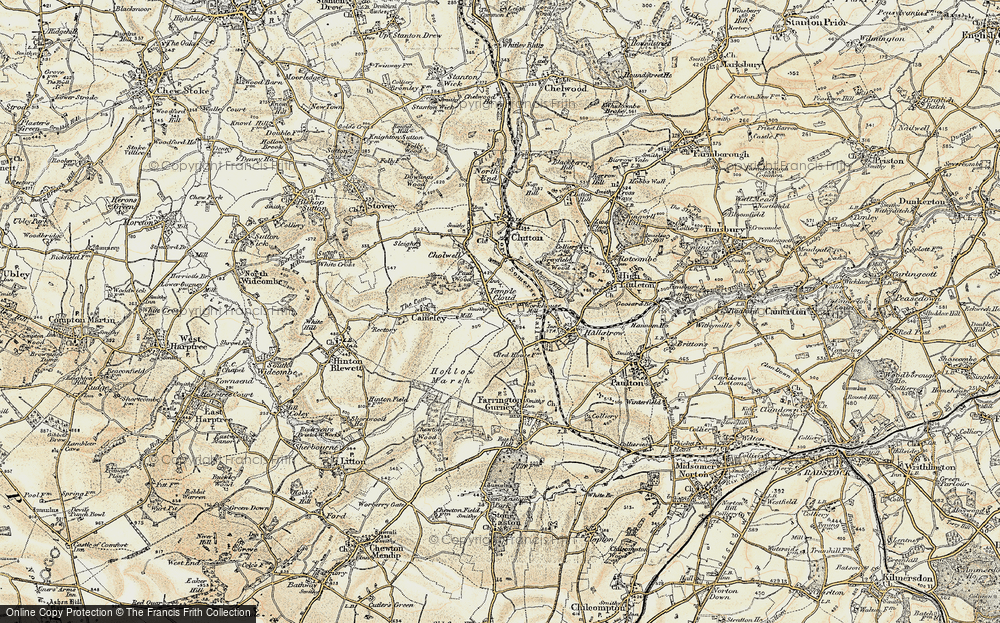 Old Map of Temple Cloud, 1899 in 1899