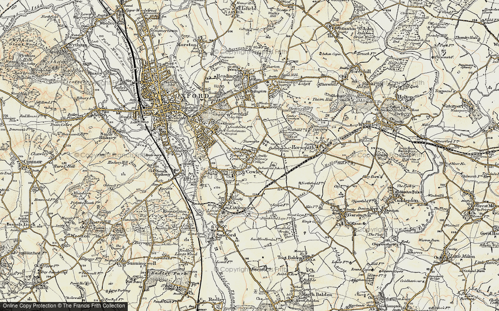 Old Map of Temple Cowley, 1897-1899 in 1897-1899