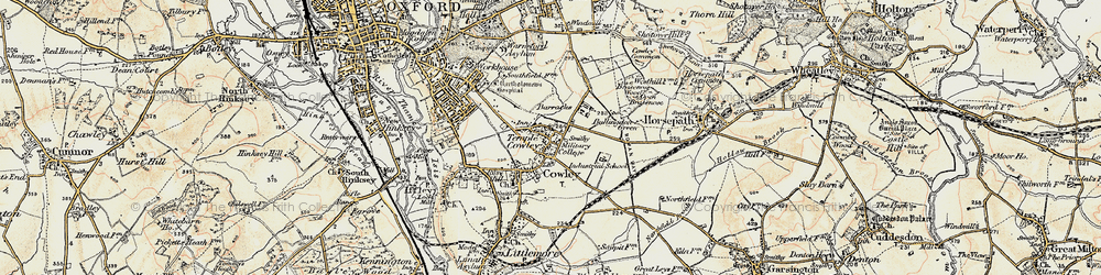 Old map of Temple Cowley in 1897-1899