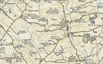 Old map of Temple End in 1899-1901
