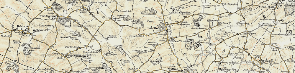 Old map of Temple End in 1899-1901