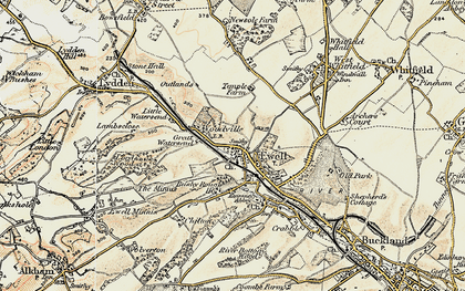 Old map of Temple Ewell in 1898-1899