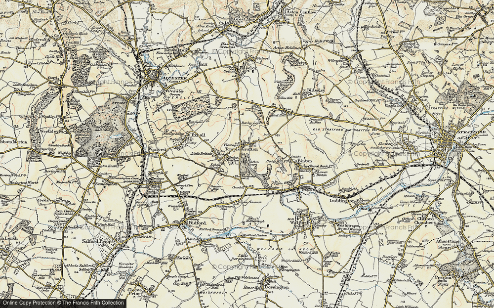 Old Map of Temple Grafton, 1899-1902 in 1899-1902