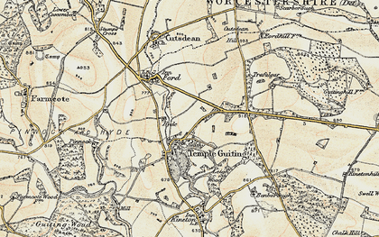 Old map of Temple Guiting in 1899