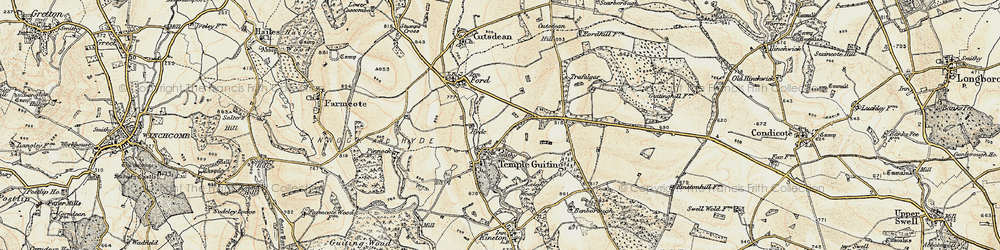 Old map of Temple Guiting in 1899