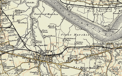 Old map of Temple Hill in 1897-1898