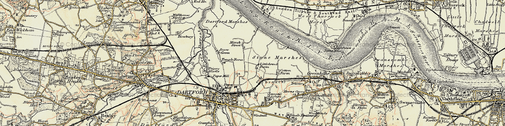 Old map of Temple Hill in 1897-1898