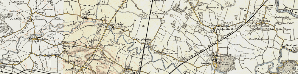 Old map of Temple Hirst in 1903
