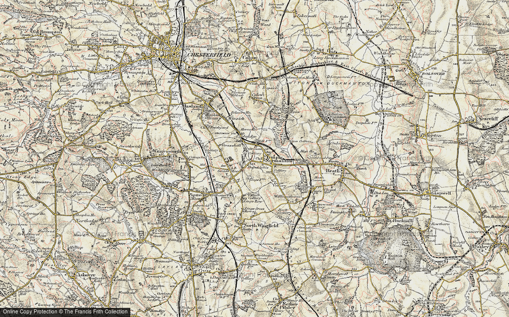 Old Map of Temple Normanton, 1902-1903 in 1902-1903