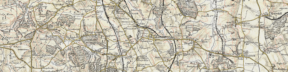 Old map of Temple Normanton in 1902-1903