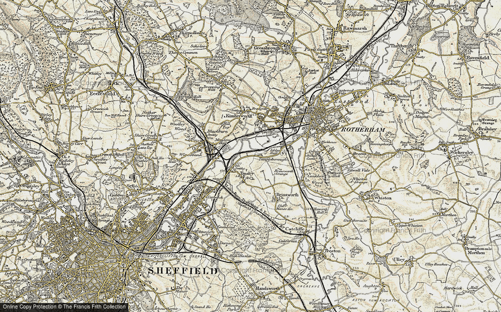 Old Map of Historic Map covering Magna in 1903