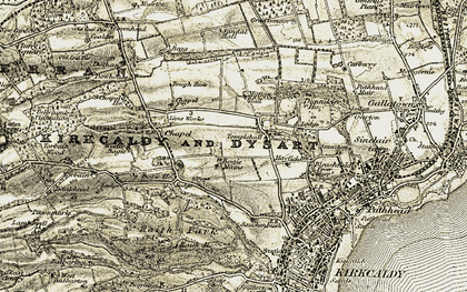 Old map of Templehall in 1903-1906