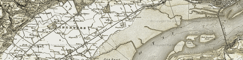 Old map of Templehall in 1907-1908