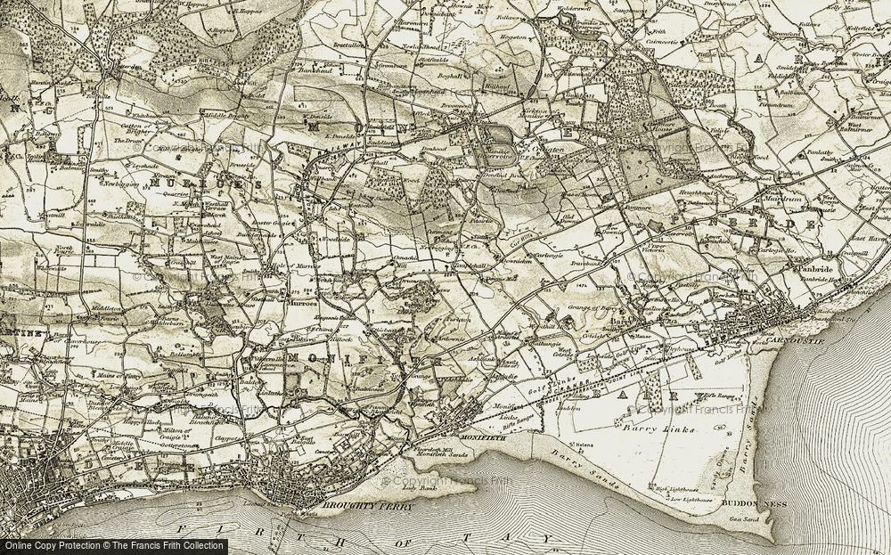 Old Map of Templehall, 1907-1908 in 1907-1908