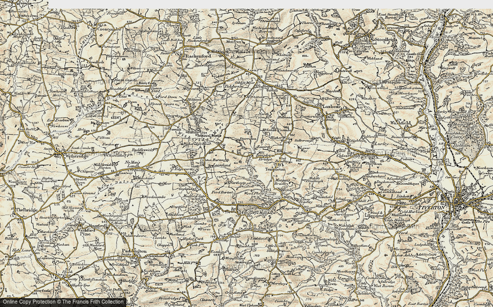 Old Map of Templeton Bridge, 1899-1900 in 1899-1900