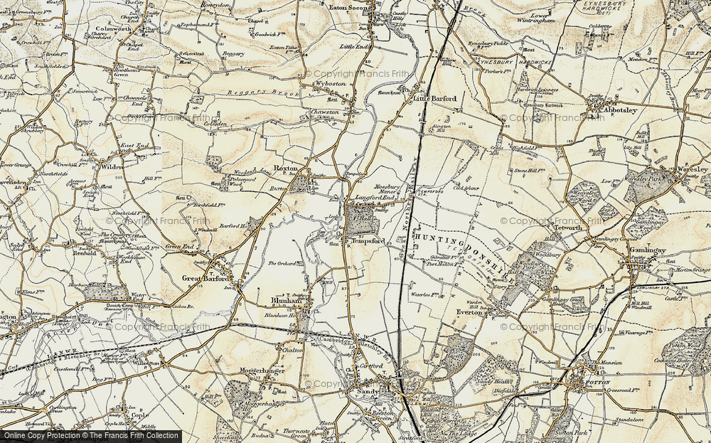 Old Map of Tempsford, 1898-1901 in 1898-1901