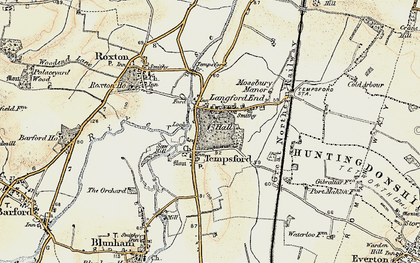 Old map of Tempsford in 1898-1901