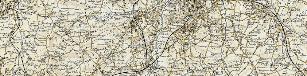 Old map of Ten Acres in 1901-1902