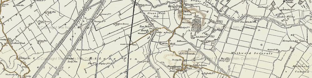 Old map of Ten Mile Bank in 1901-1902
