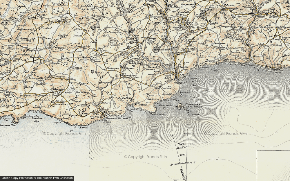 Old Map of Tencreek, 1900 in 1900