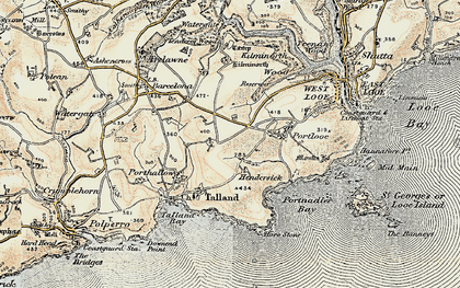 Old map of Tencreek in 1900