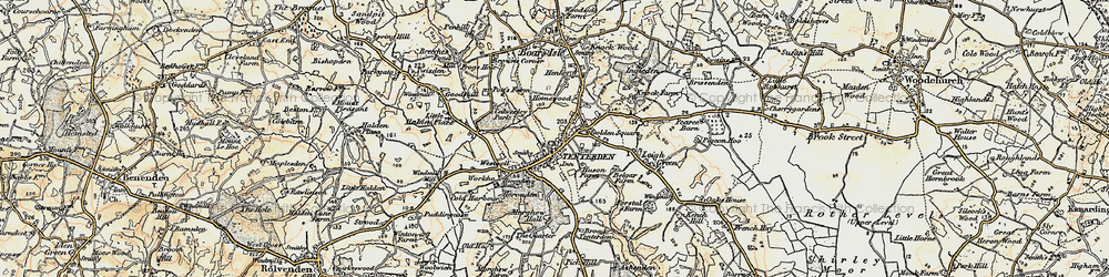 Old map of Tenterden in 1898