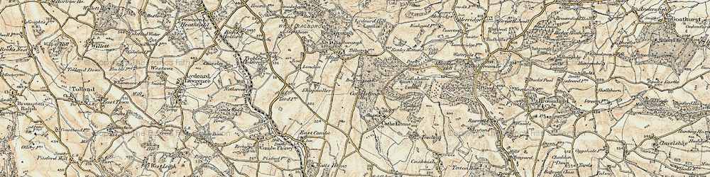 Old map of Terhill in 1898-1900