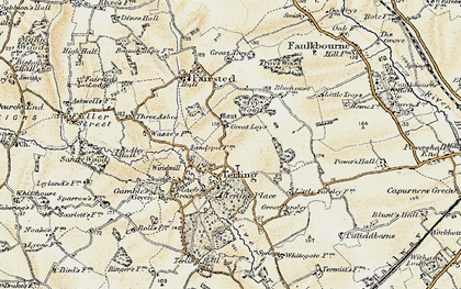 Old map of Terling in 1898-1899