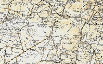 Old map of Terrible Down in 1898