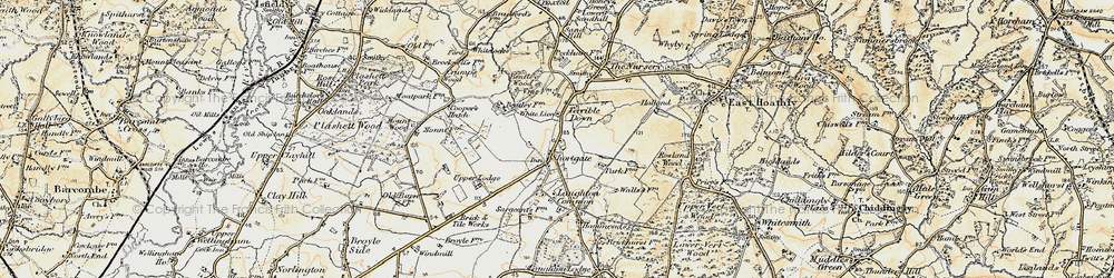 Old map of Terrible Down in 1898
